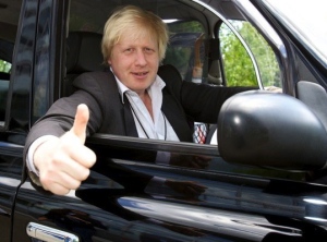 Boris in a taxi